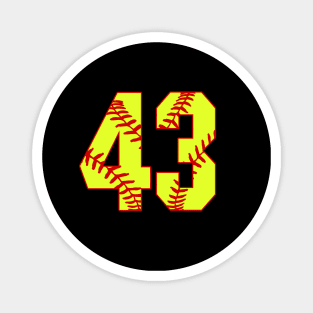 Fastpitch Softball Number 43 #43 Softball Shirt Jersey Uniform Favorite Player Biggest Fan Magnet